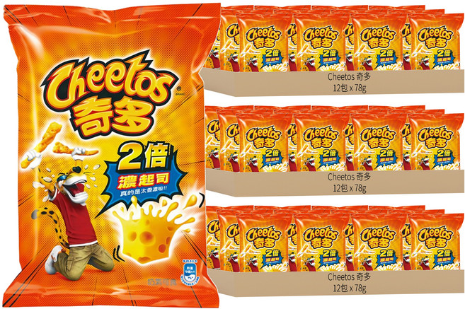 Cheetos 奇多 2倍濃起司口味玉米棒, 78g, 36包