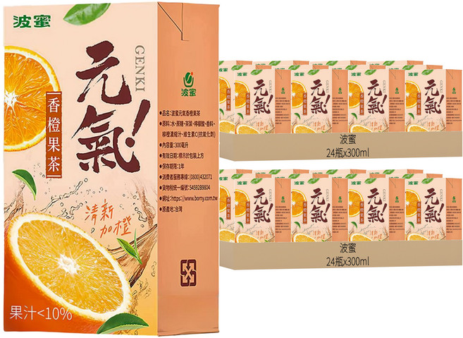 波蜜 元氣香橙果茶, 48瓶, 300ml