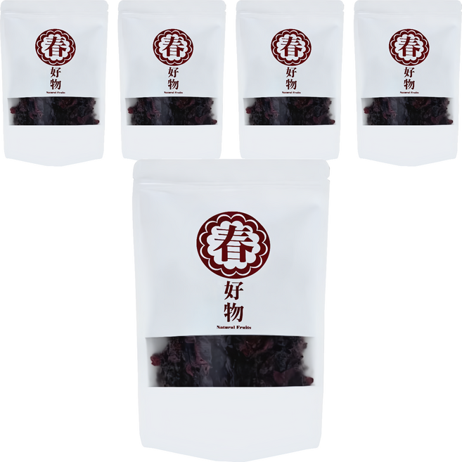 春哥好物 台東洛神花蜜餞 - 酸甜Q彈 天然健康零食, 240g, 5包