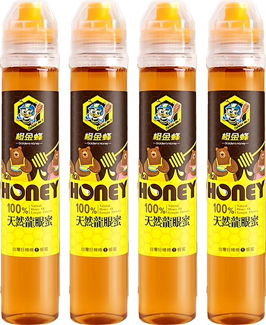 Golden's Honey 橙金蜂 100%天然龍眼蜜, 4瓶, 130g