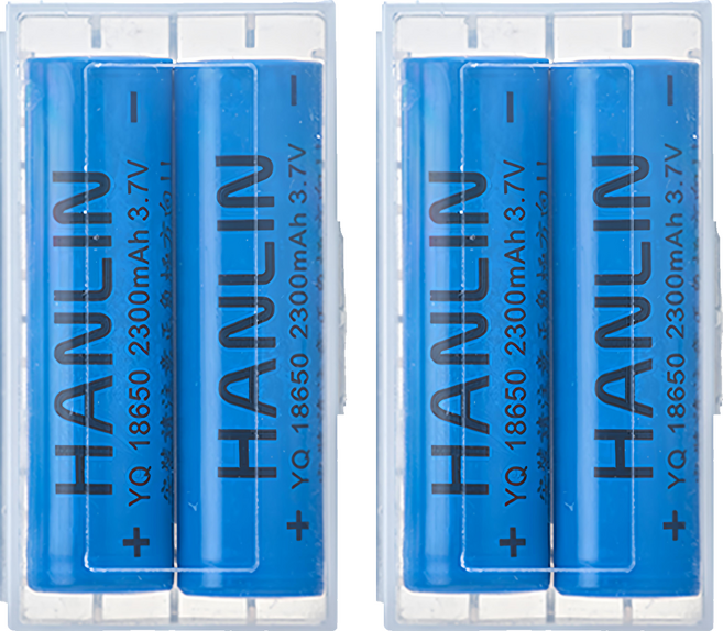 HANLIN充電電池 平頭 18650, 2盒, 2個