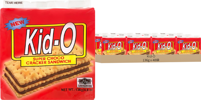 Kid-O 三明治餅乾 巧克力口味, 136g, 48袋