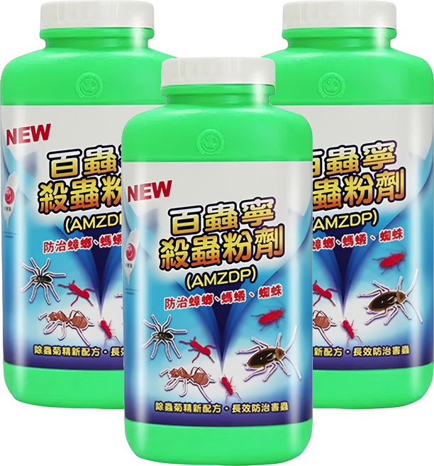澄朗 百蟲寧 殺蟲粉劑 除蟲菊精新配方, 350g, 3瓶