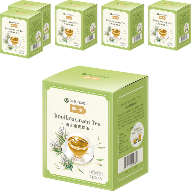 鮮一杯 南非國寶綠茶 無咖啡因 5g x 12入, 6盒