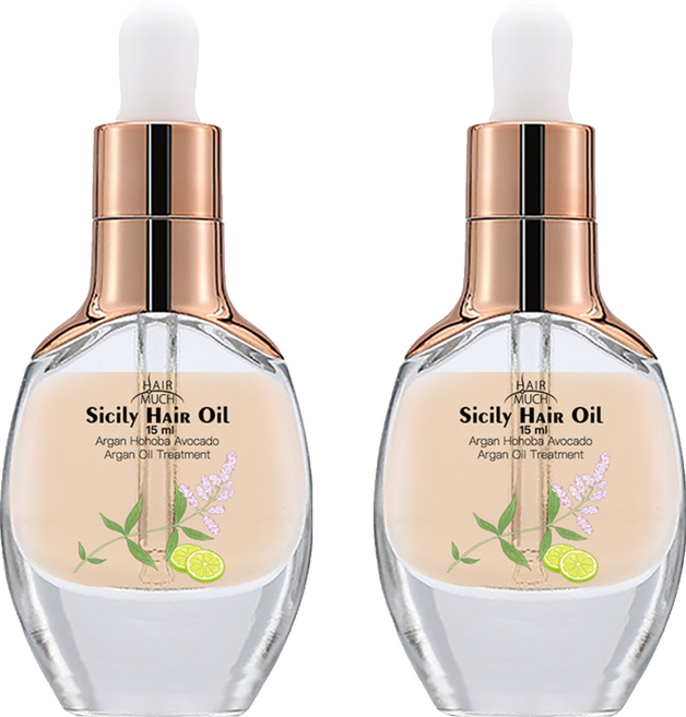 HAIR MUCH 檸檬西西里極萃護髮油 15ml 阿甘油 荷荷巴油 酪梨油, 2瓶