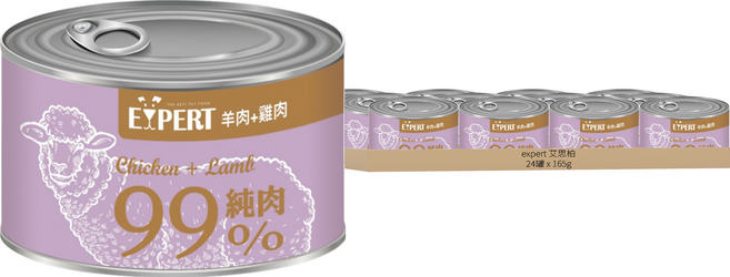 福壽實業 expert 艾思柏 犬罐, 165g, 24罐, 羊肉+雞肉