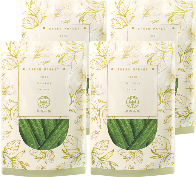 GreenMarket 菓青市集 秋葵脆片/蔬果脆片/餅乾, 4包, 100g