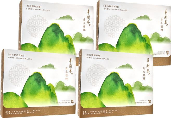 HGT 華剛茶業 萌來運轉 梨山輕焙烏龍茶包禮盒 3g, 茶包 40包, 4盒