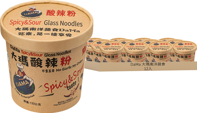 DaMa 大瑪南洋蔬食 酸辣粉 全素 133g, 12入