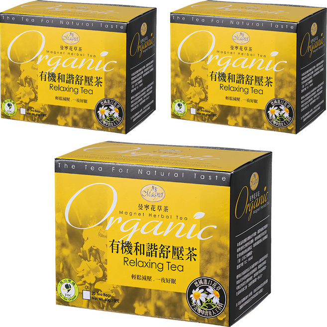 Magnet 曼寧 有機和諧舒壓茶, 2g, 20包, 3盒