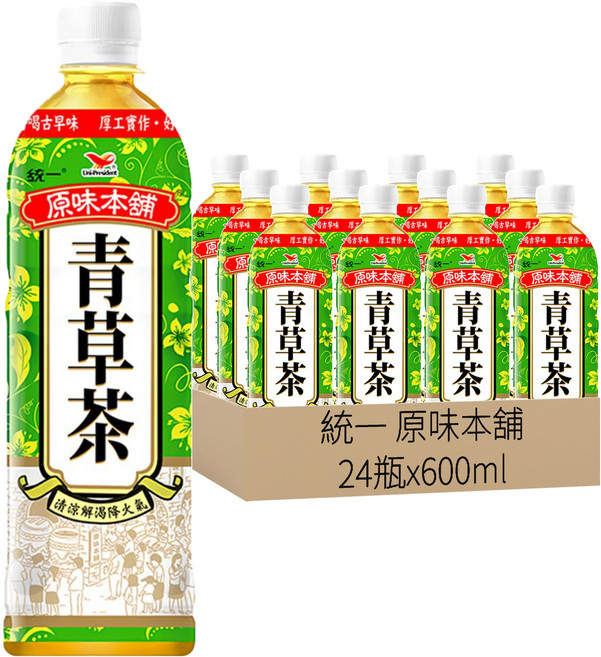 統一 原味本舖 青草茶, 600ml, 24瓶