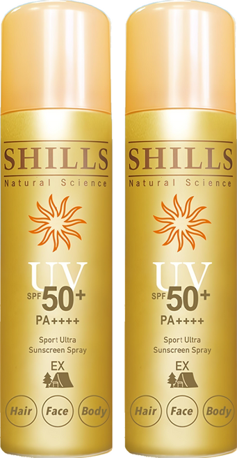 SHILLS 舒兒絲 保濕防曬冰鎮噴霧 修護防禦 咖色, 180ml, 2罐