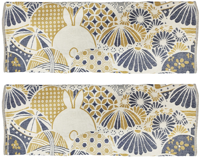 純棉5層紗浴巾 大(140 x 70cm), 藍色和風, 2條