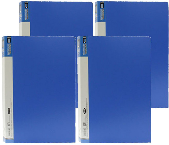 珠友文化 A4 PP 小4孔資料夾, 4個, 藍色