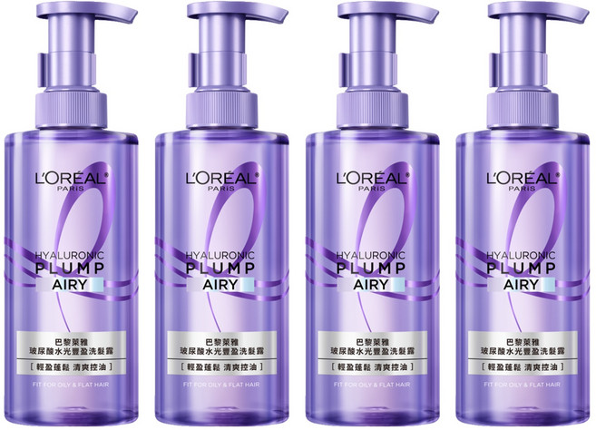 L'OREAL PARiS 巴黎萊雅 玻尿酸水光豐盈洗髮露, 4個, 440ml