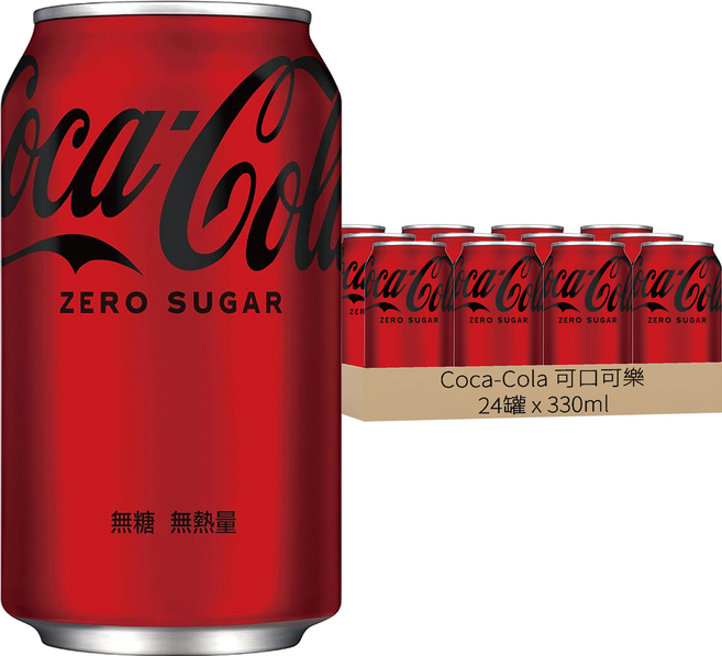 Coca-Cola 可口可樂 Zero, 330ml, 24罐