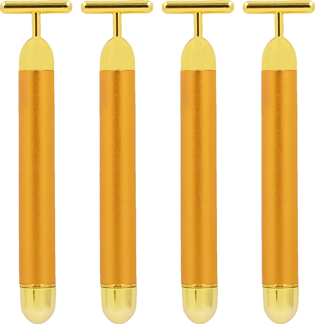 UNICAT 變臉貓 美肌導入儀 每分鐘6000次震動 T型按摩頭, 4支, 黃金