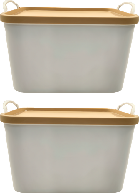 品屋 手提式收納箱 S0451, 黃色, 2個