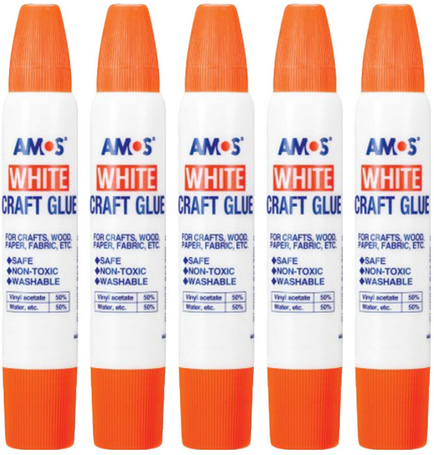 AMOS 阿摩司 雙頭白膠, 34ml, 5個