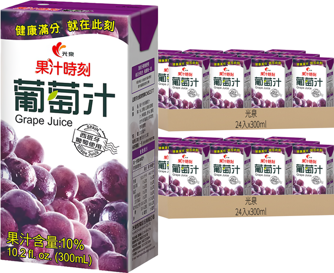 光泉 果汁時刻葡萄汁, 300ml, 48入