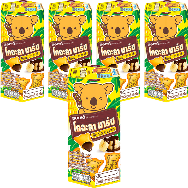 LOTTE 樂天 小熊餅 香蕉口味, 37g, 5盒