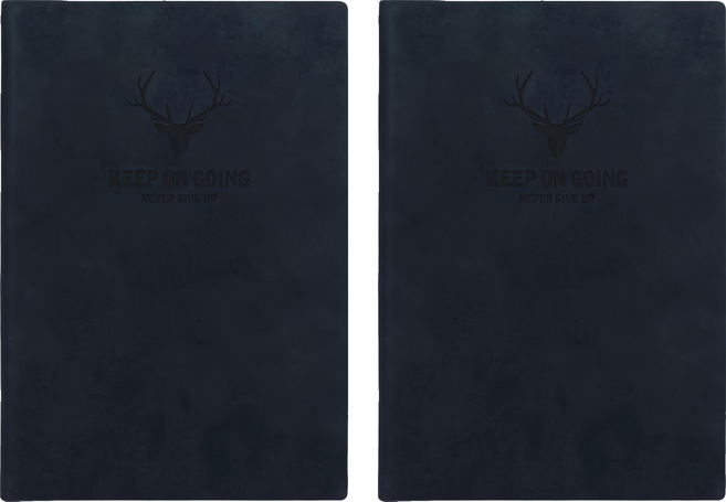 德利生活 A5 超厚皮革高質感筆記本 黑色, 2本