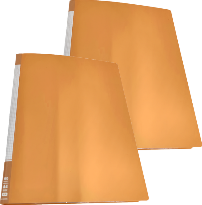 Lan CHYn 連勤牌文具 PP 馬卡龍色系60入資料簿 LC-60MK O, 橘色, 2本