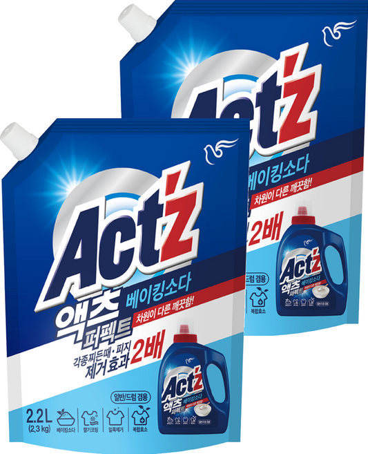 碧珍 Act'z 小蘇打洗衣精補充包, 2.2L, 2包