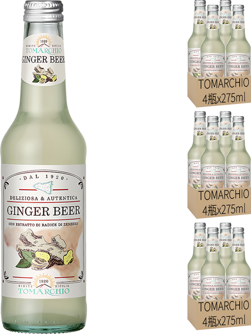TOMARCHIO 義大利西西里薑汁風味氣泡飲, 275ml, 12瓶