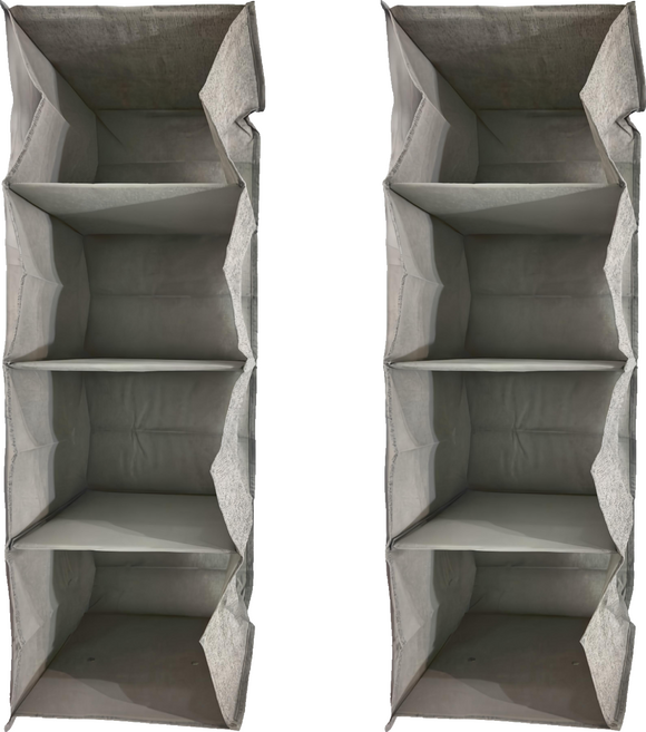 FANCY LIFE 衣櫥收納掛袋 四層 灰色 0.4kg 60x35x54, 2個
