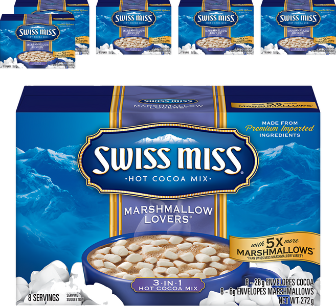 SWISS MISS 濃情棉花糖熱可可粉, 34g, 8包, 6盒