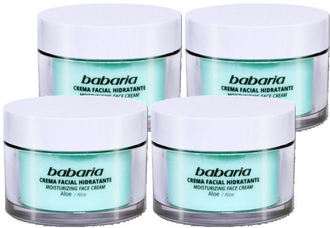 babaria 24小時蘆薈保濕面霜 50ml 長效保濕、舒緩修復、男女通用, 4罐