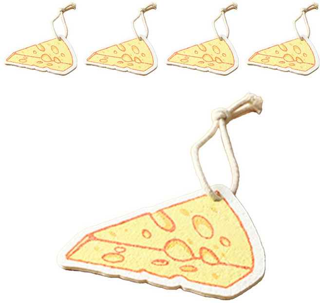 SHIMOYAMA 趣味造型木漿棉去汙清潔海綿刷 起士, 5個, 1入