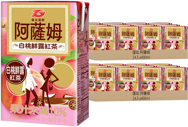 匯竑 阿薩姆 白桃鮮露紅茶, 400ml, 48入