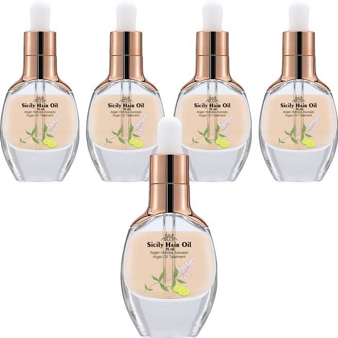 HAIR MUCH 檸檬西西里極萃護髮油 15ml 阿甘油 荷荷巴油 酪梨油, 5瓶