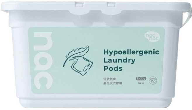 nac nac 低敏親膚嬰兒洗衣膠囊 32入, 1個, 256g