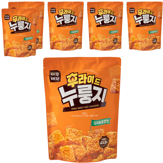 Tigak Taegak 鍋巴餅乾 泡菜口味, 200g, 6包