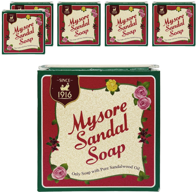 Mysore Sandal 保濕護膚皂 檀香, 150g, 6入