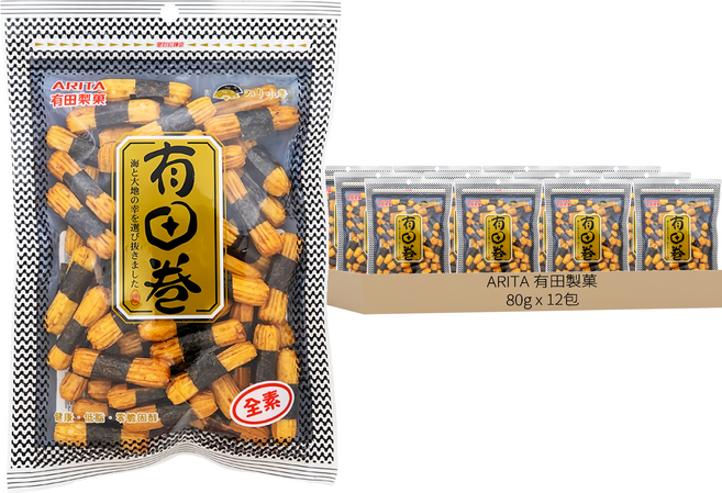 ARITA 有田製菓 海苔小卷, 80g, 12包
