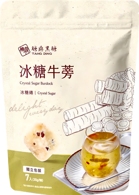 糖鼎 黑糖磚 冰糖牛蒡, 1袋, 30g, 7顆