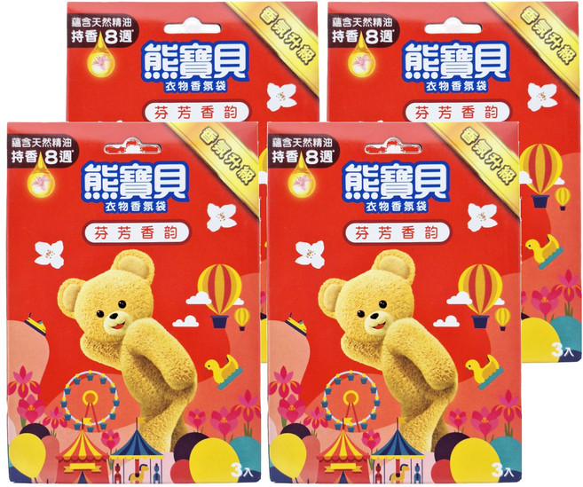 Snuggle 熊寶貝 衣物香氛袋, 芬芳香韵, 21g, 4盒