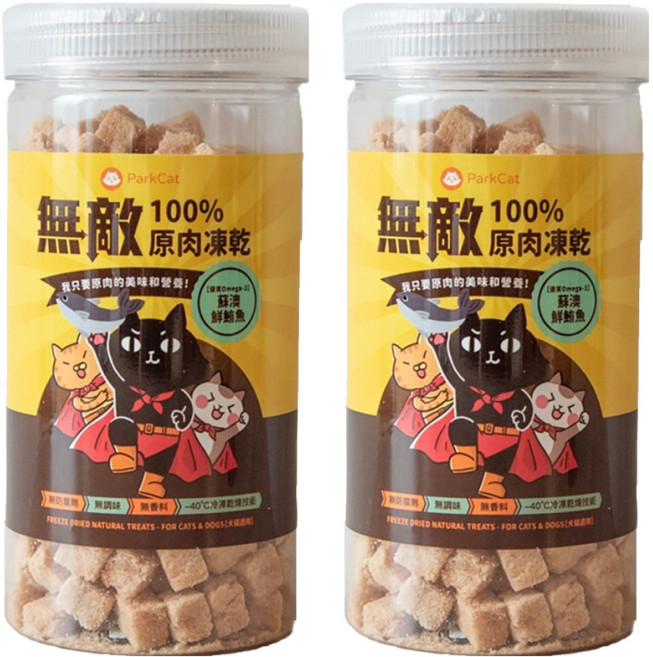 ParkCat 貓樂園 無敵100%原肉凍乾 優質Omega-3, 蘇澳鮮鮪魚, 80g, 2罐