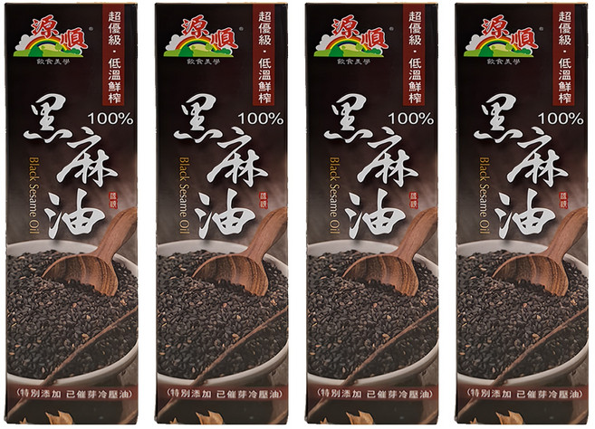 源順製油 超優級低溫鮮榨黑麻油, 570g, 4瓶