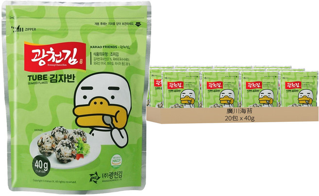 廣川海苔 KAKAO FRIENDS 海苔酥, 40g, 20包