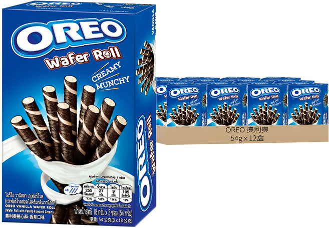 OREO 奧利奧 捲心酥 香草口味, 54g, 12盒