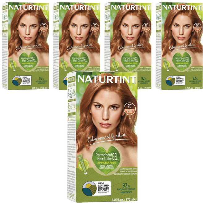 NATURTINT 赫本 染髮劑, 7C 亮銅褐色, 5組