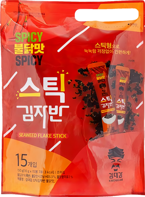 韓味不二 海苔酥辣味 15包, 150g, 1袋