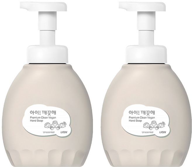 LION 獅王 趣淨 韓國原裝進口 敏弱肌植萃洗手慕斯, 450ml, 2瓶