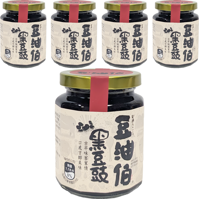 豆油伯 黑豆豉, 280g, 5罐