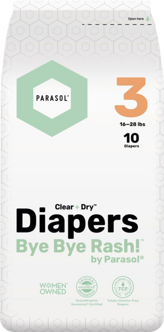 PARASOL Clear + DryTM 新科技水凝尿布 工藝升級版 16~28lb, M, 10片